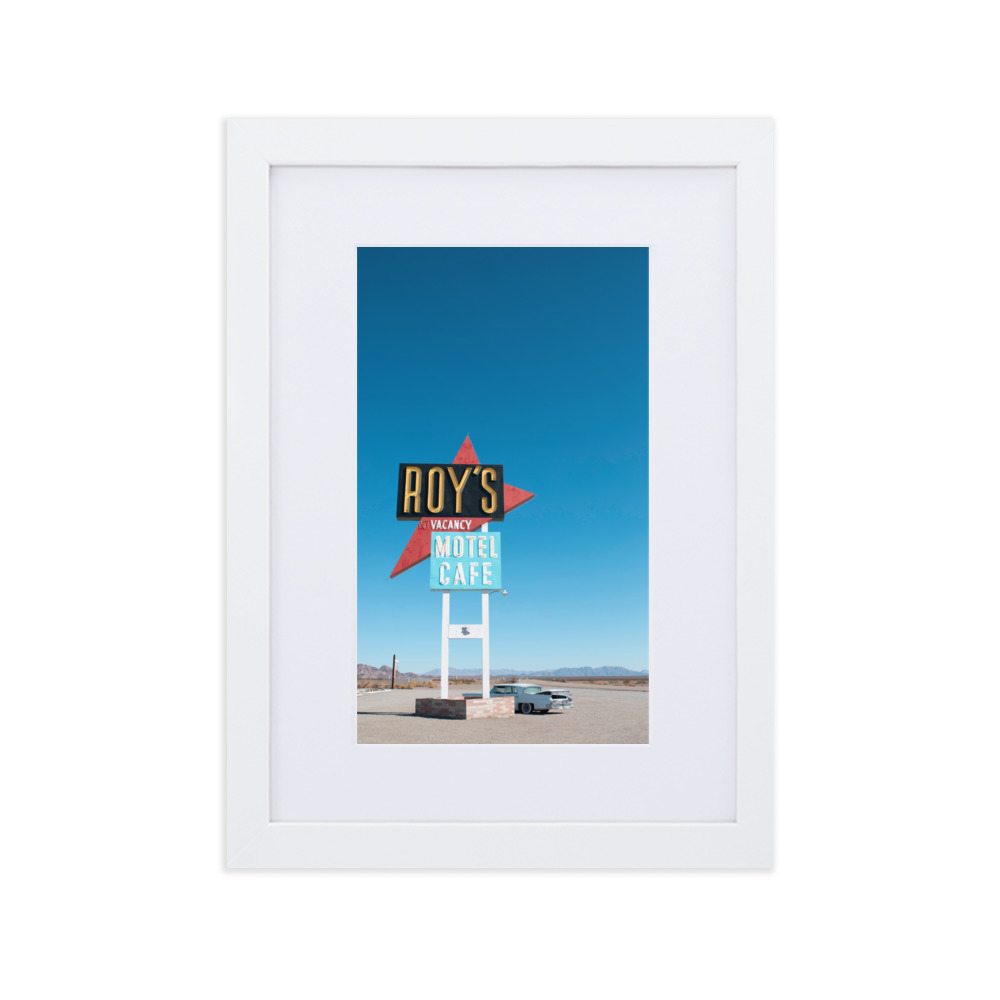 Road 66 Motel sign by day – Matte Paper Framed Poster - Image 2
