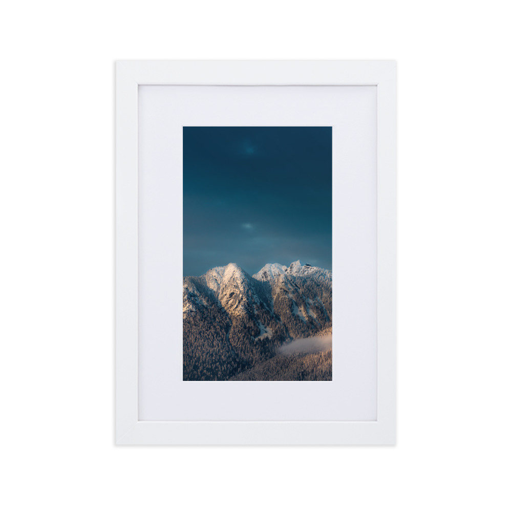 Winter Mountains - Matte Paper Framed Poster With Mat - Image 2
