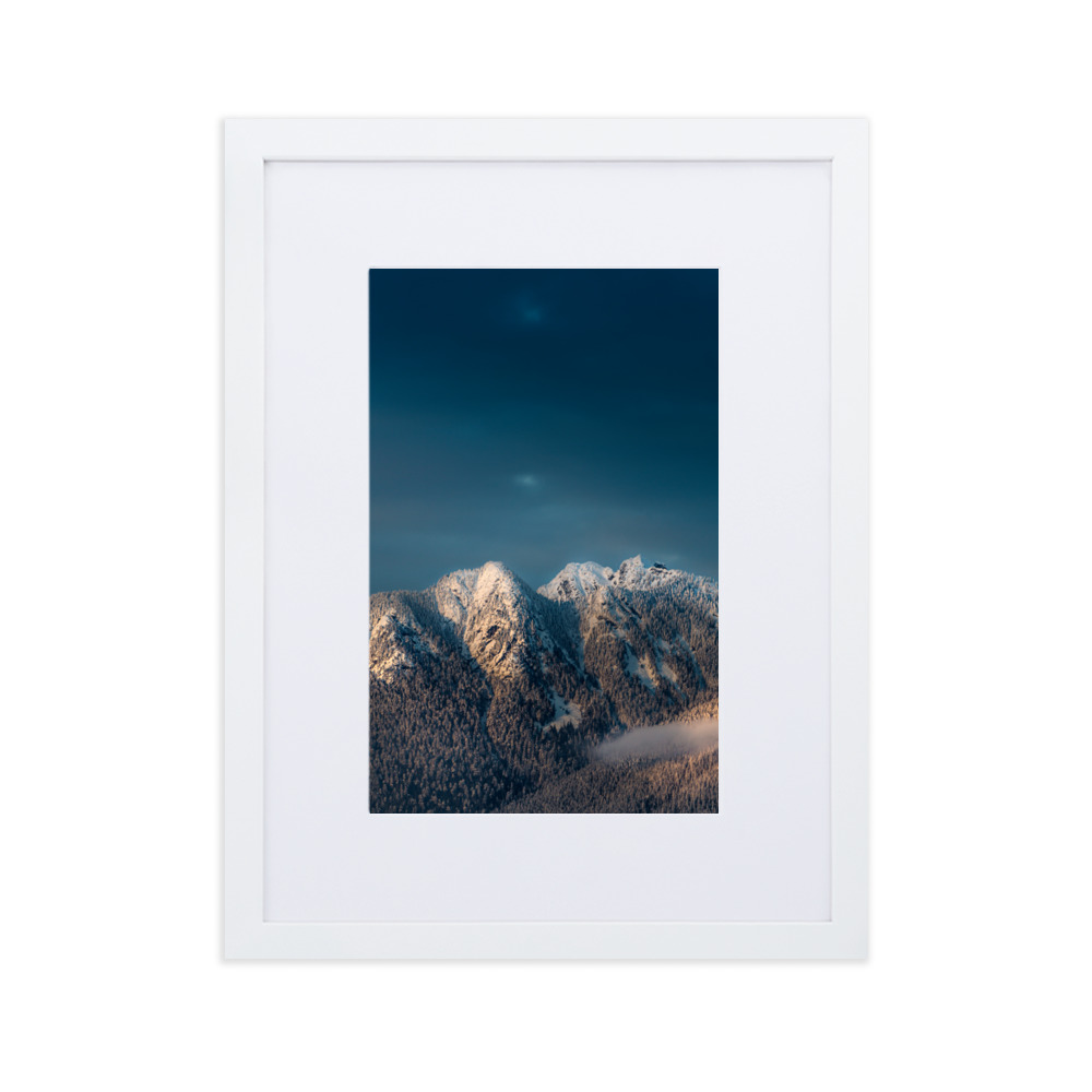 Winter Mountains - Matte Paper Framed Poster With Mat - Image 3