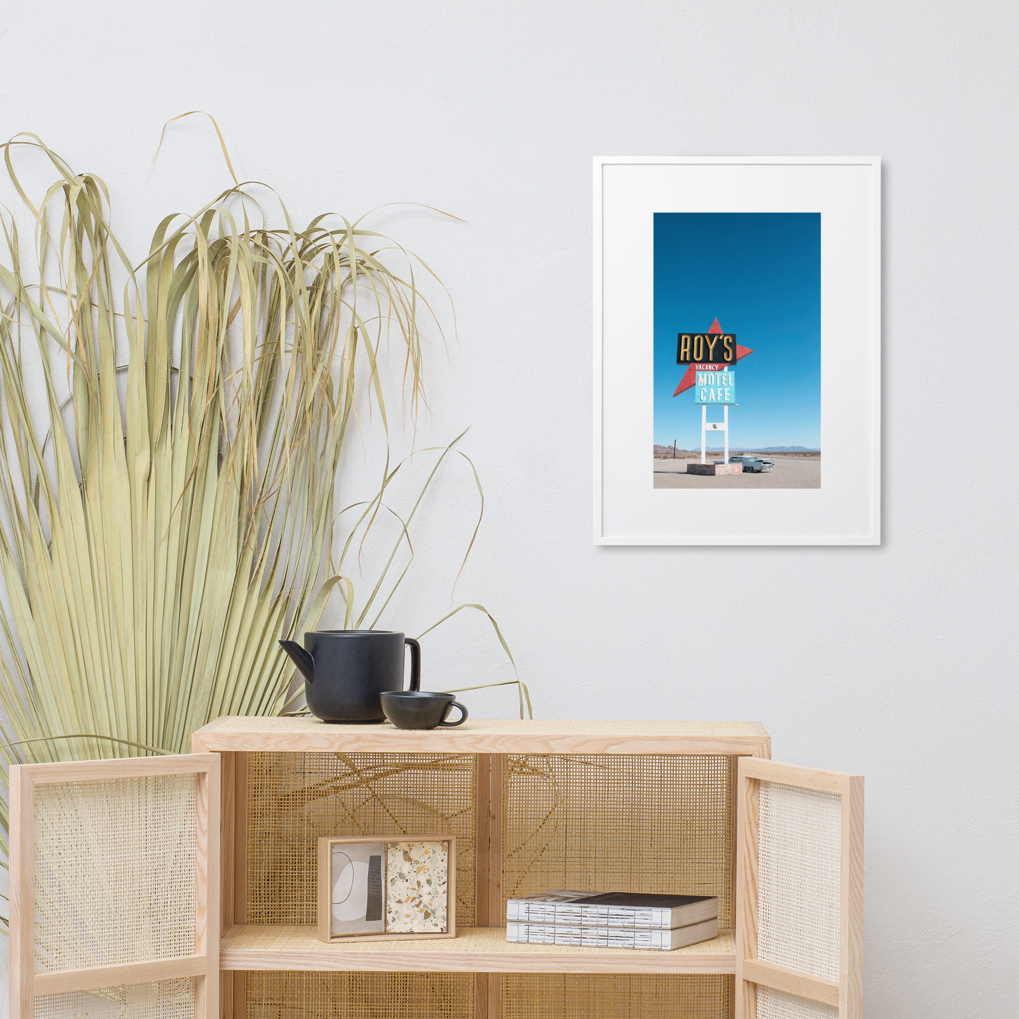 Road 66 Motel sign by day – Matte Paper Framed Poster - Image 5