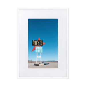 Road 66 Motel sign by day – Matte Paper Framed Poster